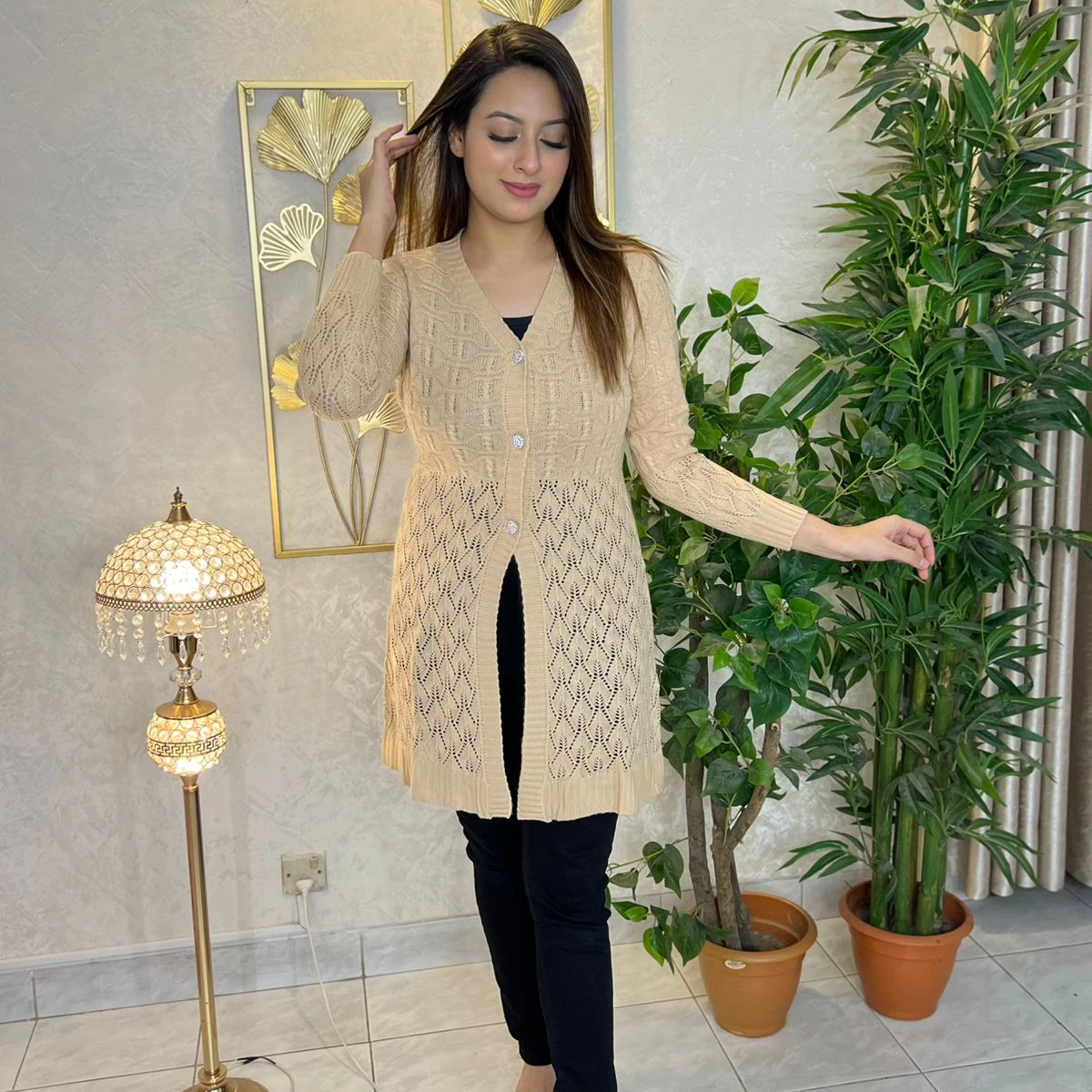 Beige Elegances Knit Cardigan