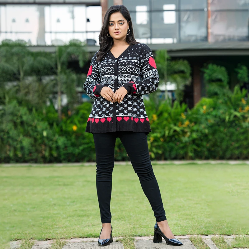 Nordic Heart Winter Cardigan - Image 4