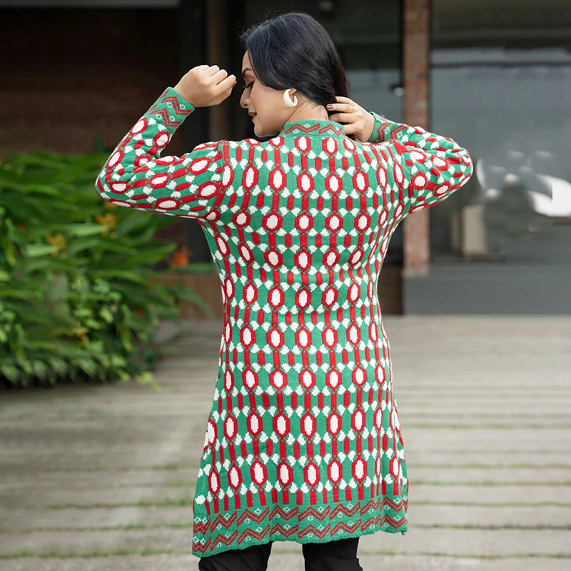 Ethnic Charm Winter Cardigan - Image 2