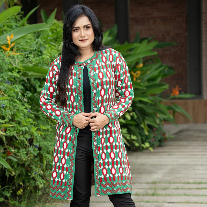 Ethnic Charm Winter Cardigan - Image 4