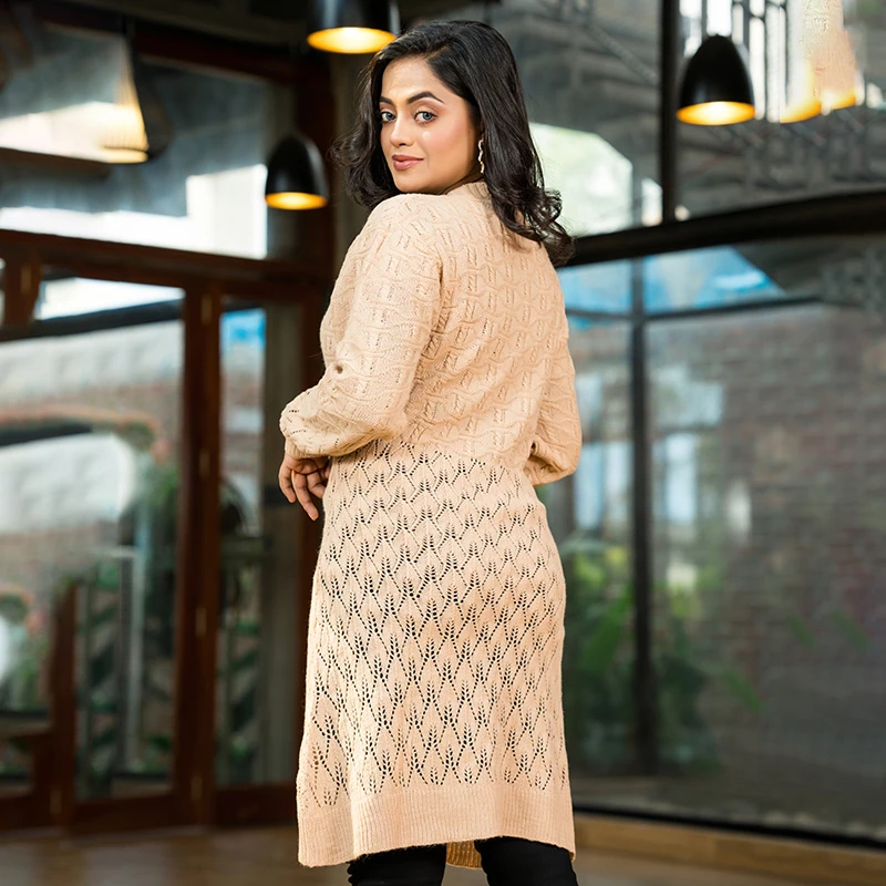Beige Elegance Knit Cardigan - Image 5